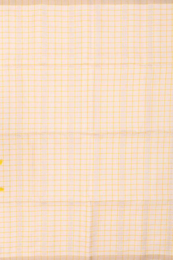 Soft Silk Saree In Pastel Brown With Checks Design