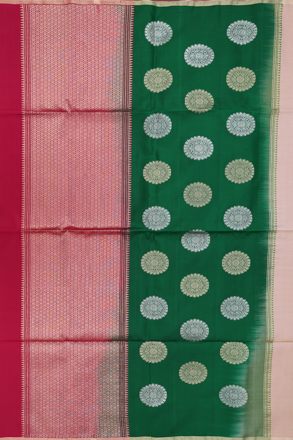 Soft Silk Saree In Pastel Brown With Floral Buttas