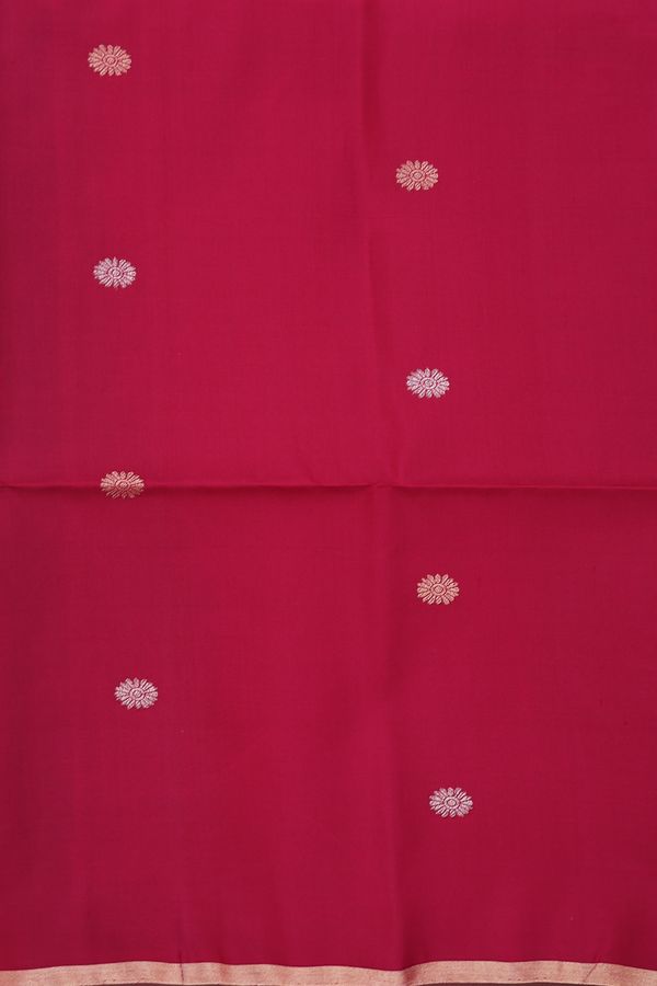 Soft Silk Saree In Pastel Brown With Floral Buttas