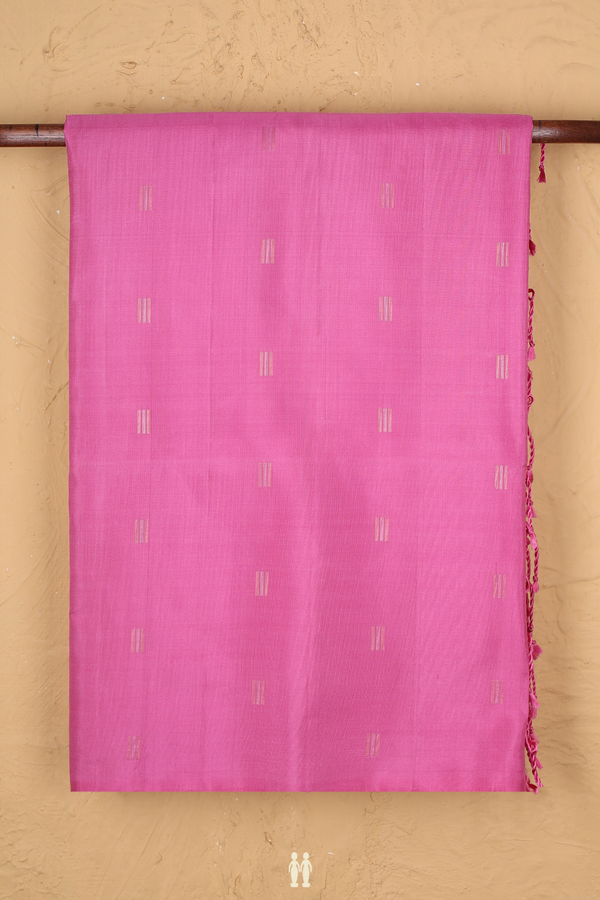 Soft Silk Saree In Pink With Zari Buttas