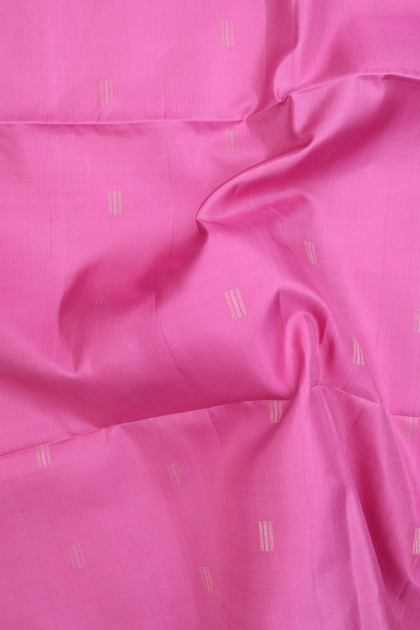 Soft Silk Saree In Pink With Zari Buttas