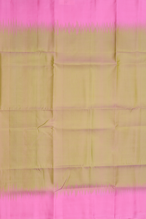 Soft Silk Saree In Plain Dual Tone With Contrast Border