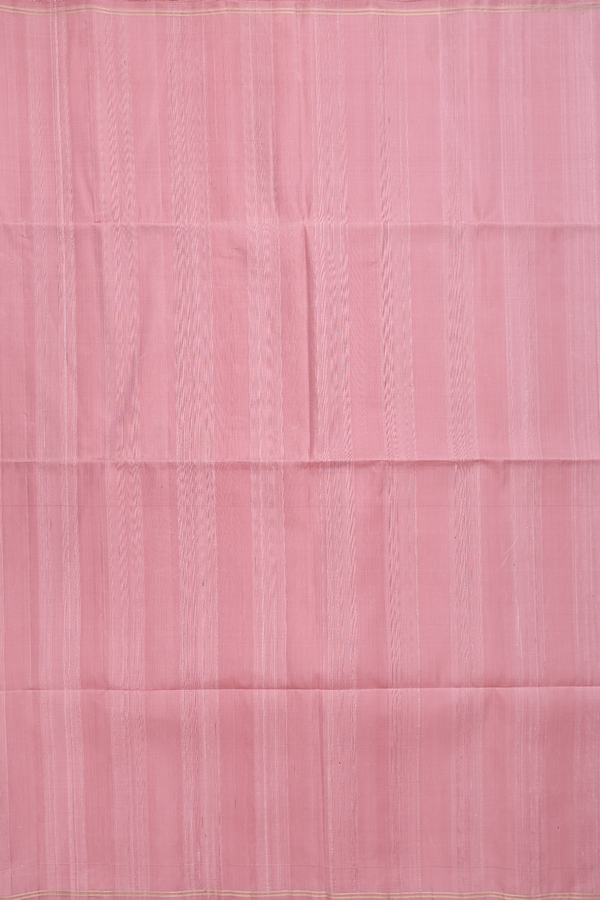 Soft Silk Saree In Plain Dusty Rose Pink With Zari Border