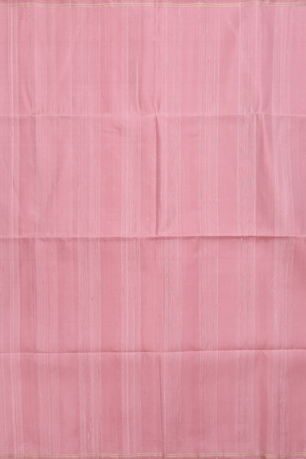 Soft Silk Saree In Plain Dusty Rose Pink With Zari Border