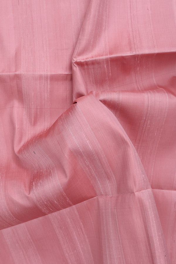 Soft Silk Saree In Plain Dusty Rose Pink With Zari Border
