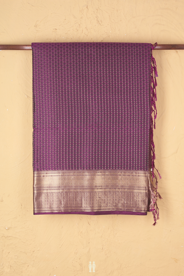 Soft Silk Saree In Purple With Allover Design
