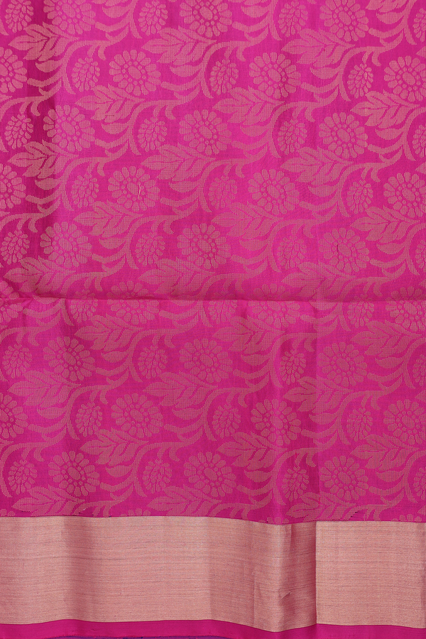 Soft Silk Saree In Royal Blue With Floral Motifs