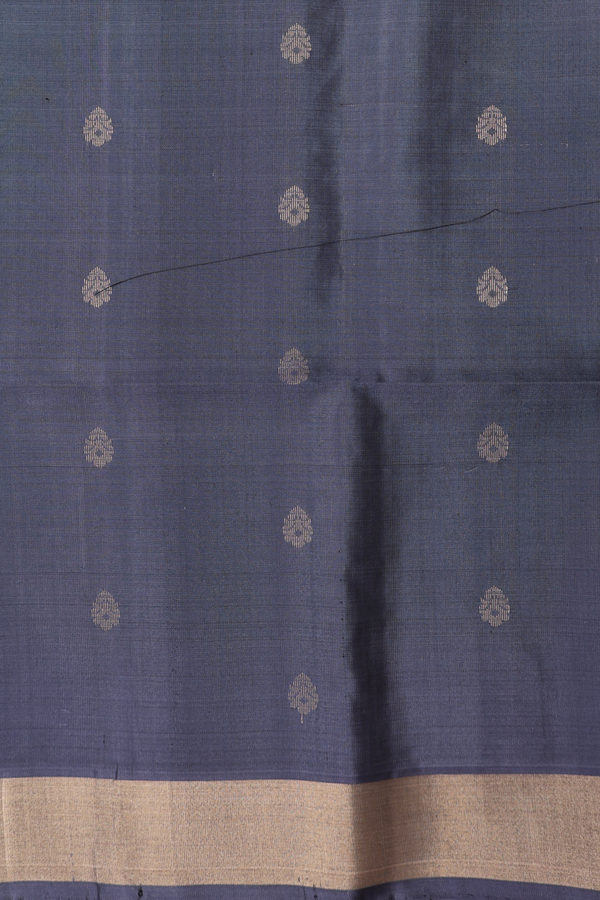 Soft Silk Saree In Royal Blue With Zari Buttas