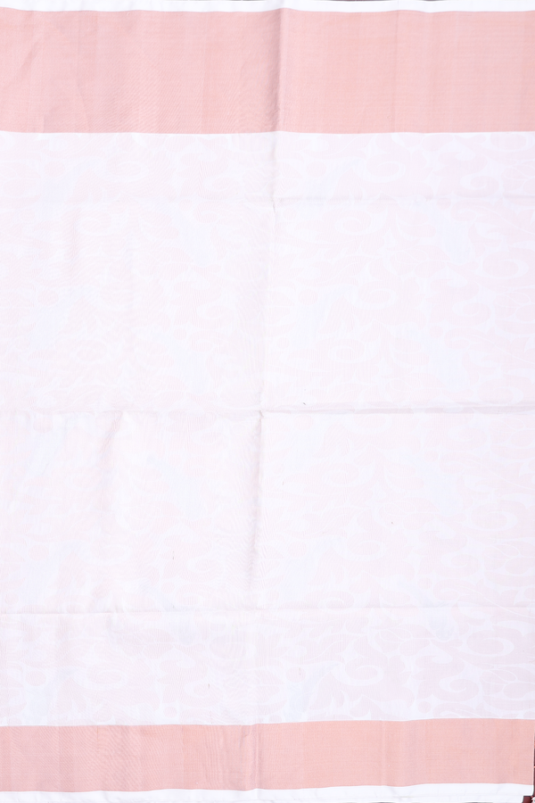 Soft Silk Saree In White With Floral Design