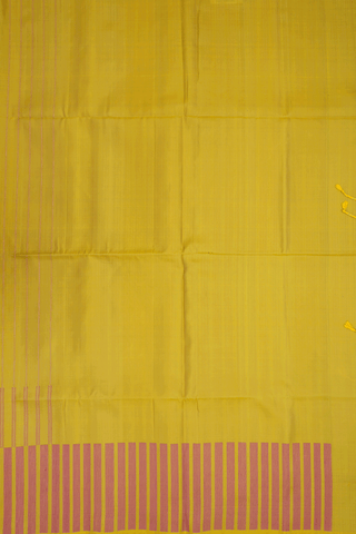 Striped Design Mustard Yellow Soft Silk Saree