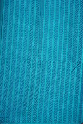 Striped Threadwork Design Peacock Blue Soft Silk Saree