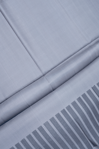 Striped Threadwork Design Grey Soft Silk Saree