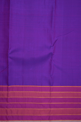 Striped Zari Border Plain Purple Kanchipuram Silk Saree