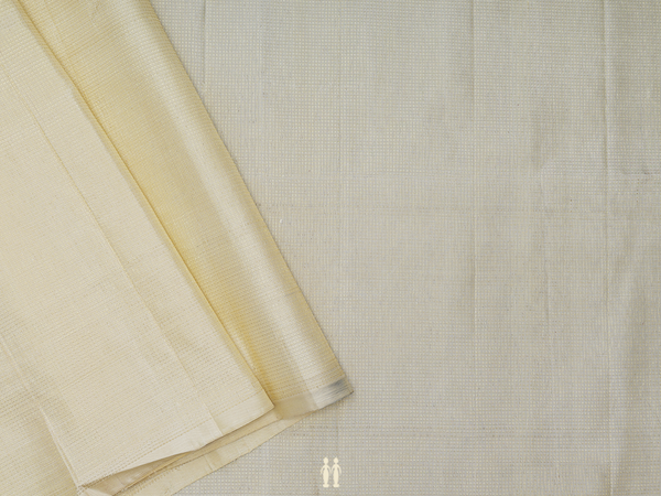 Stripes Design Beige Kanchipuram Silk Blouse Material