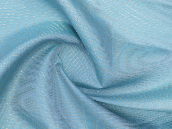 Stripes Design Turkish Blue Kanchipuram Silk Blouse Material