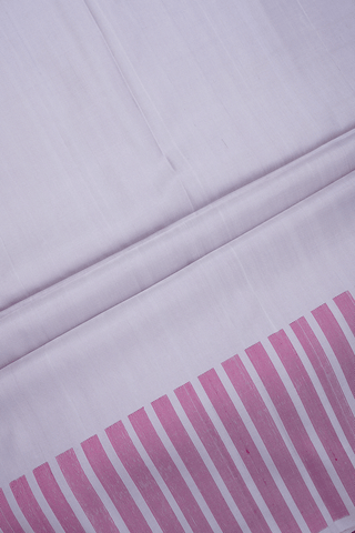 Stripes Threadwork Design Dusty Grape Soft Silk Saree