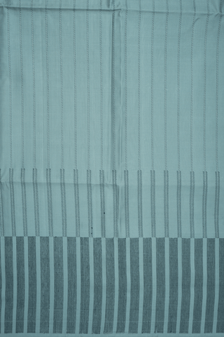 Stripes Threadwork Design Dusty Green Soft Silk Saree