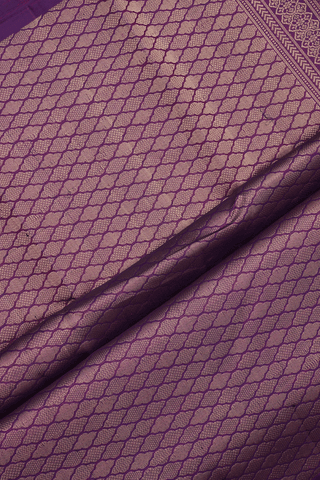 Stripes With Buttas Grape Purple Kanchipuram Silk Saree
