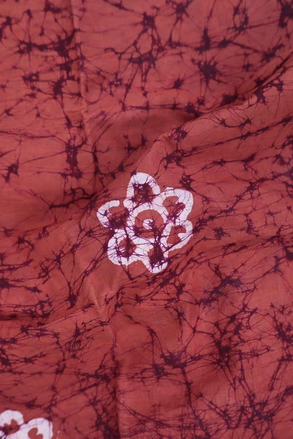 Sungudi Cotton Saree In Brown With Printed Design