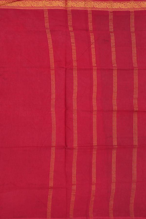 Sungudi Cotton Saree In Green With Printed Design