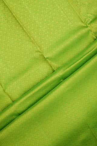 Temple Border Plain Parrot Green Kanchipuram Silk Saree