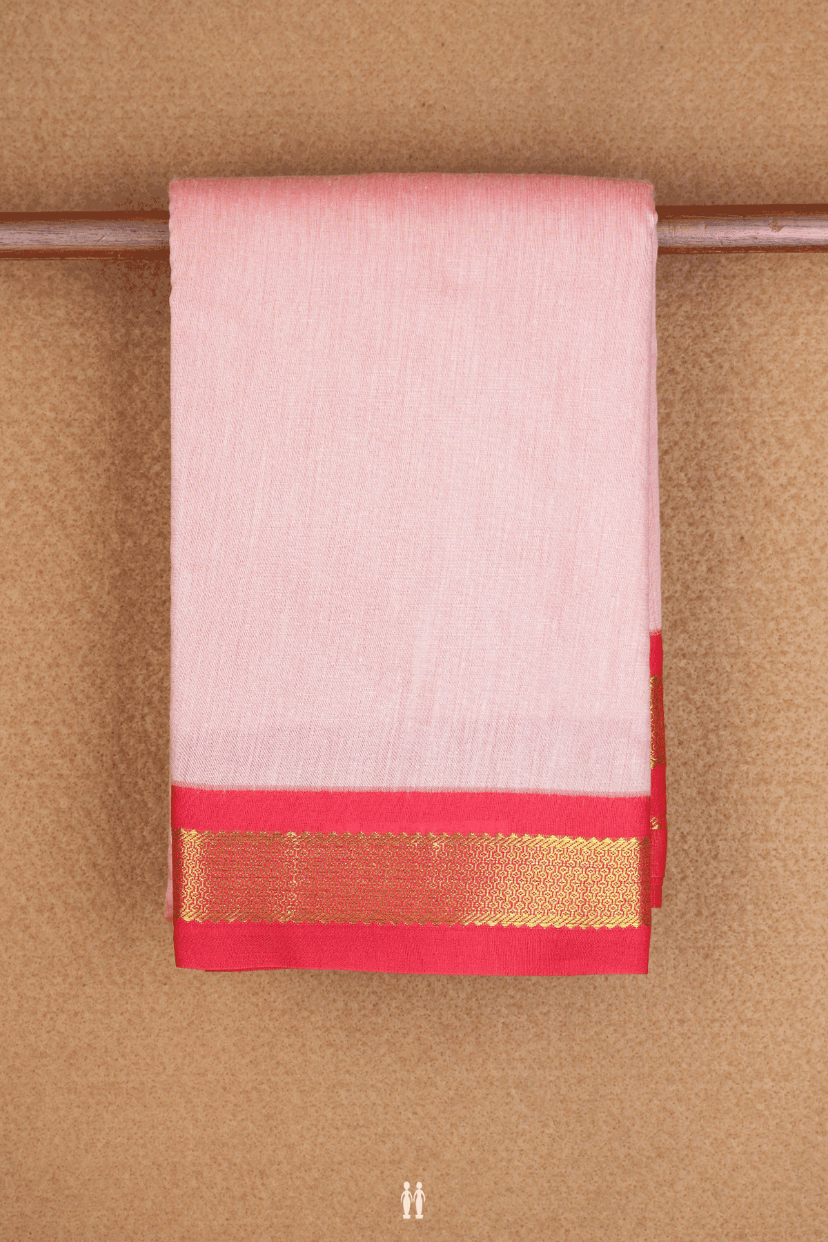 Thoranam Zari Border Plain Baby Pink Apoorva Cotton Saree