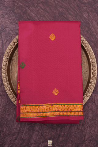 Threadwork Buttas Berry Red Kanchipuram Silk Saree