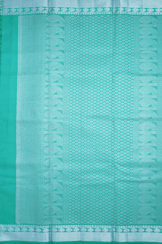 Threadwork Design Greenish Blue Kanchipuram Silk Saree
