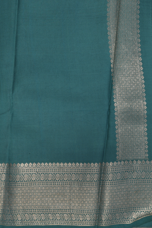Traditional Border Pine Green Silk Dhoti