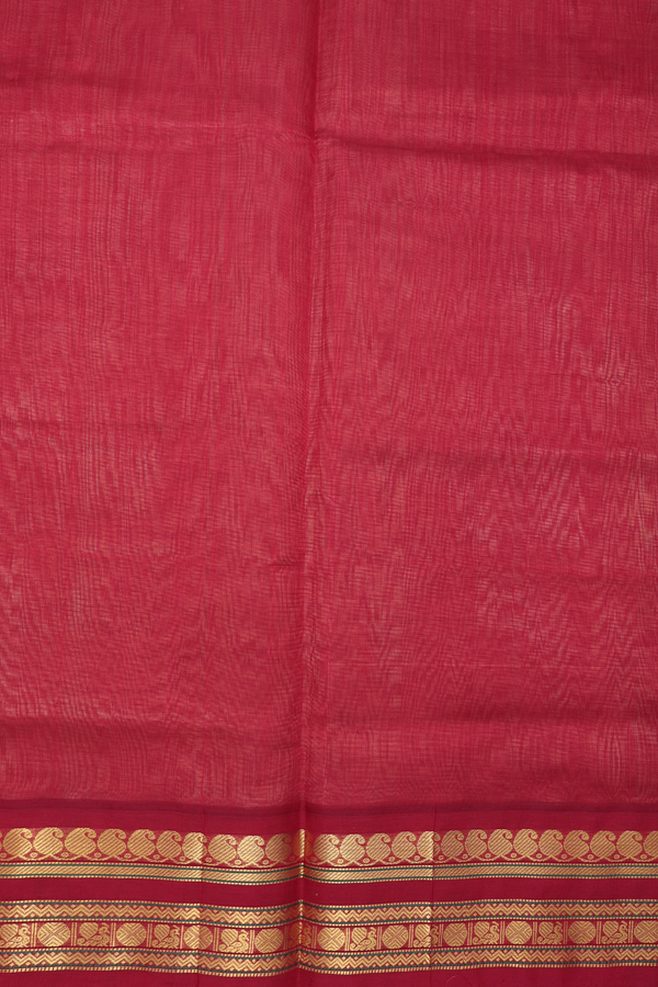 Traditional Silk Cotton Saree In Brown With Contrast Border