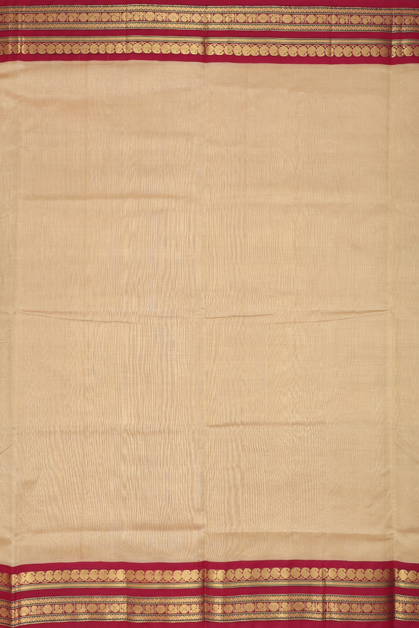 Traditional Silk Cotton Saree In Brown With Contrast Border