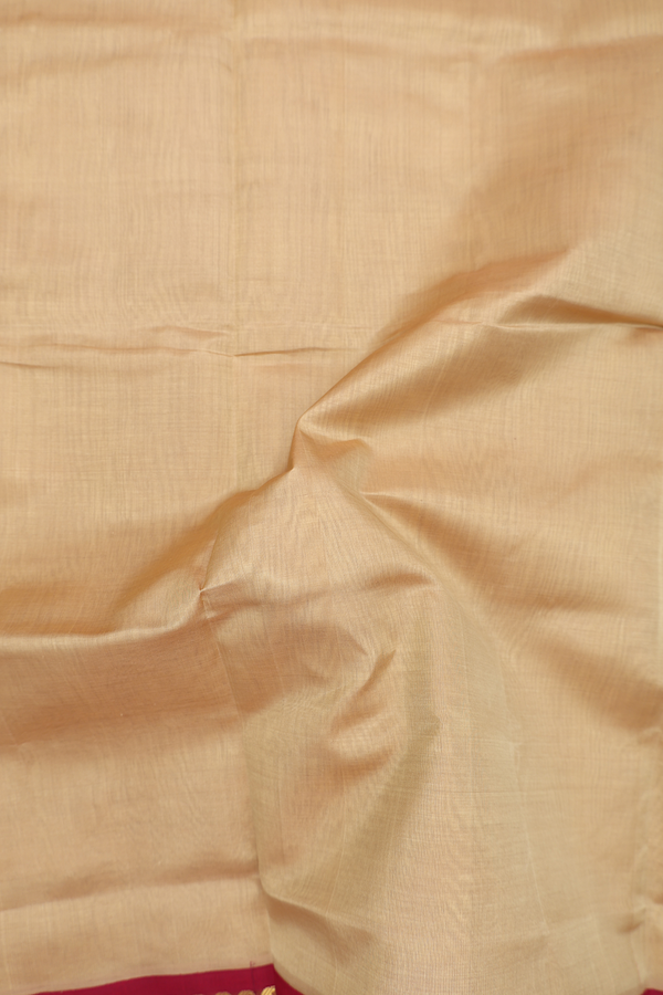 Traditional Silk Cotton Saree In Brown With Contrast Border