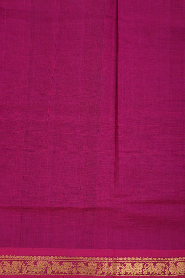 Traditional Silk Cotton Saree In Deep Purple With Zari Border