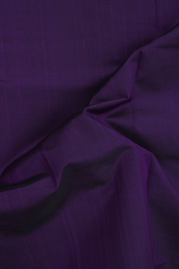 Traditional Silk Cotton Saree In Deep Purple With Zari Border