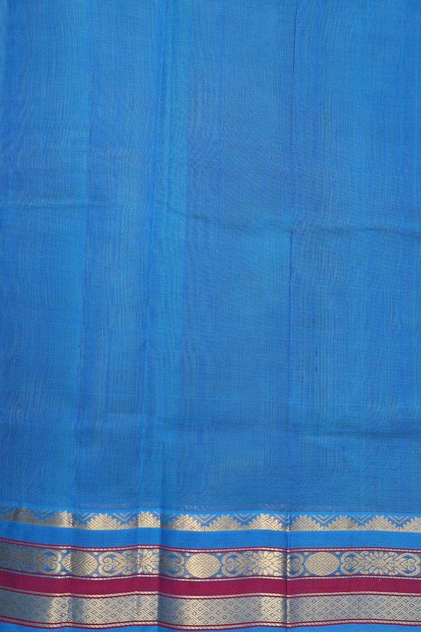 Traditional Silk Cotton Saree In Green With Contrast Border