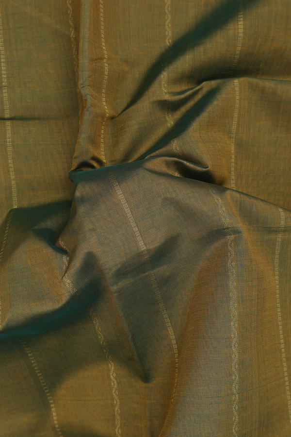 Traditional Silk Cotton Saree In Green With Neli Design