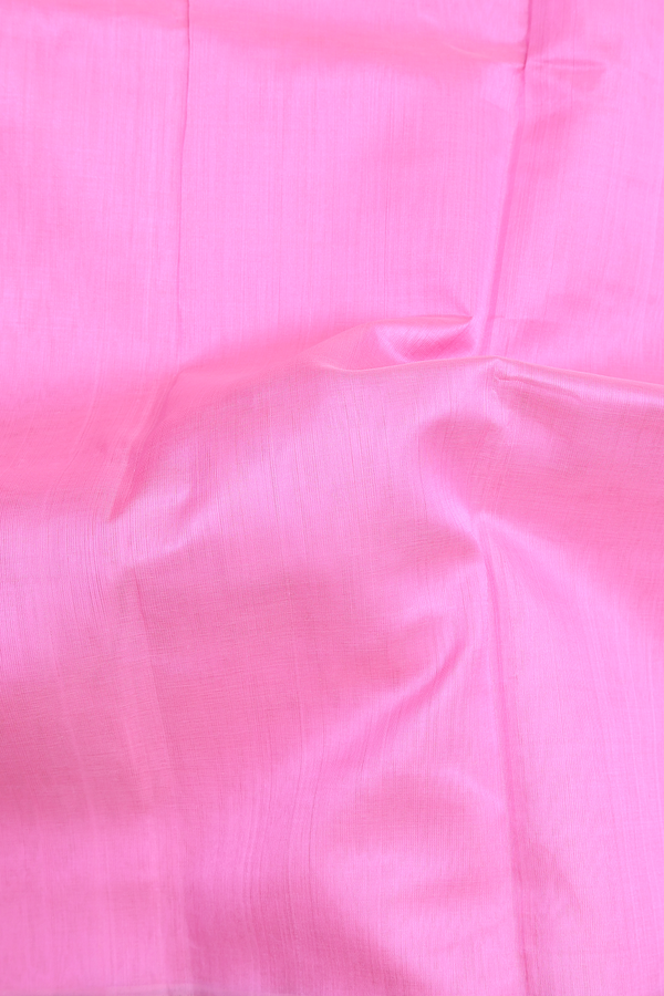 Traditional Silk Cotton Saree In Pink With Contrast Border