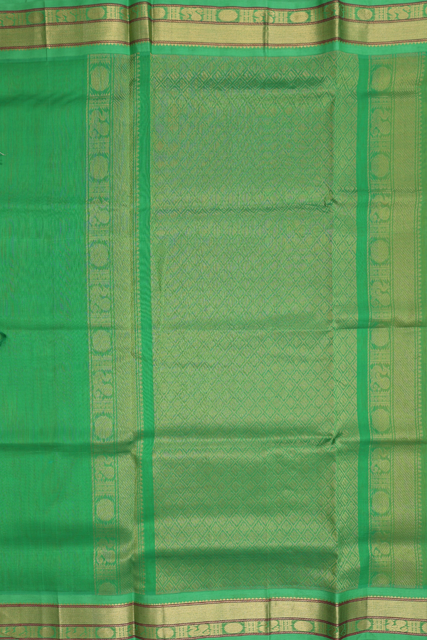 Traditional Silk Cotton Saree In Yellow With Floral Buttas