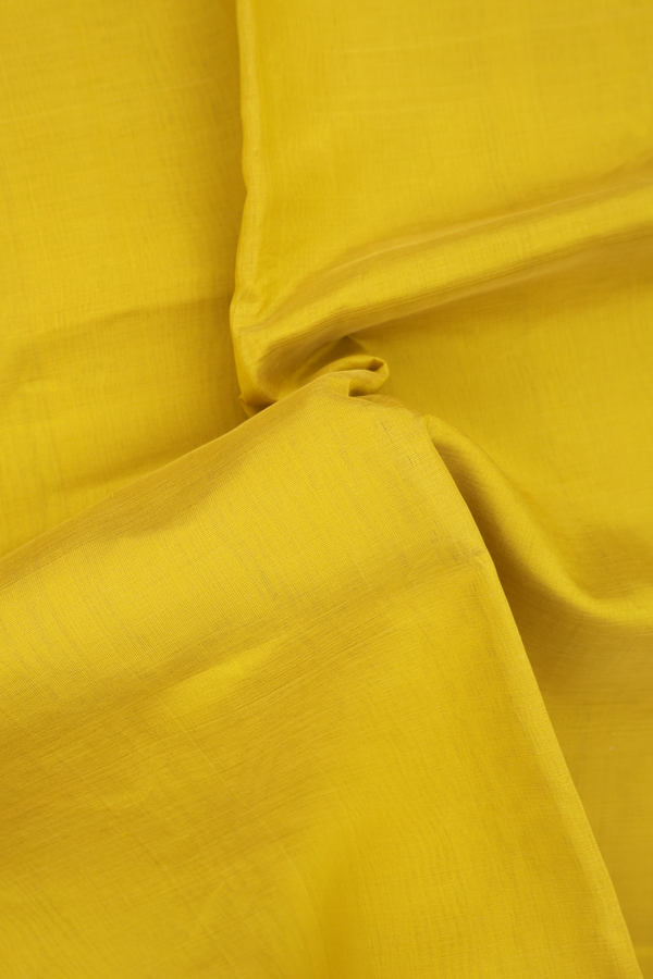 Traditional Silk Cotton Saree In Yellow With Zari Border