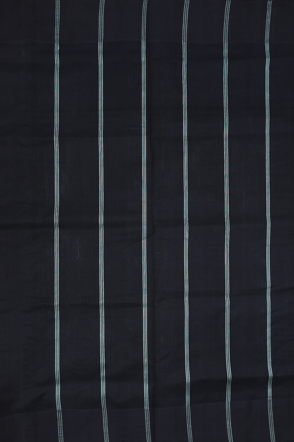 Traditional Silk Cotton Saree Mint Blue With Contrast Border