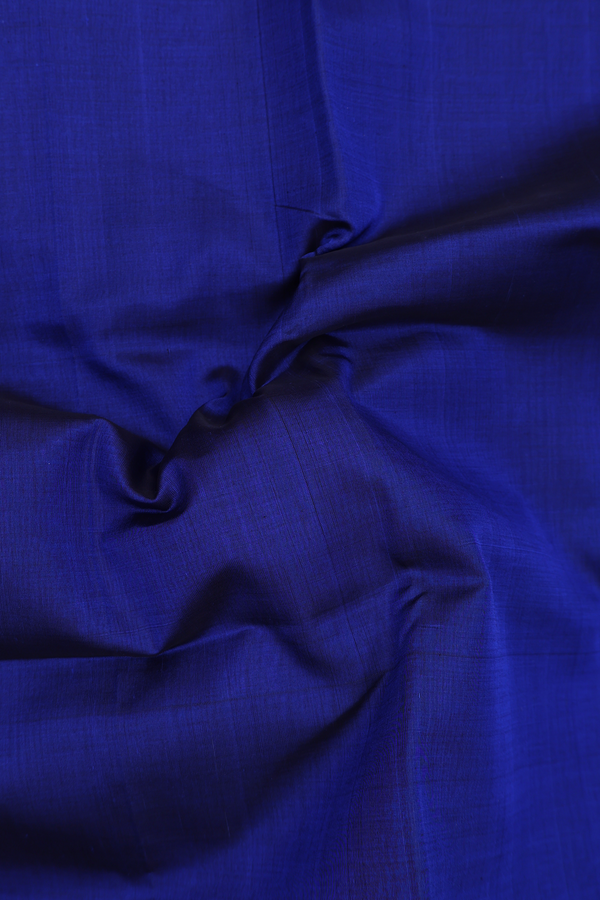 Traditional Silk Cotton Saree Royal Blue With Contrast Border