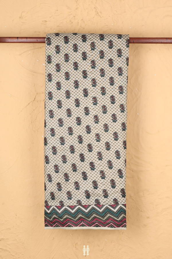 Tussar Silk Saree In Beige With Allover Design