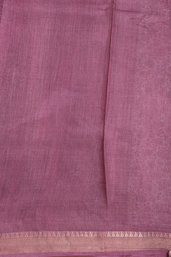 Tussar Silk Saree In White With Floral Design