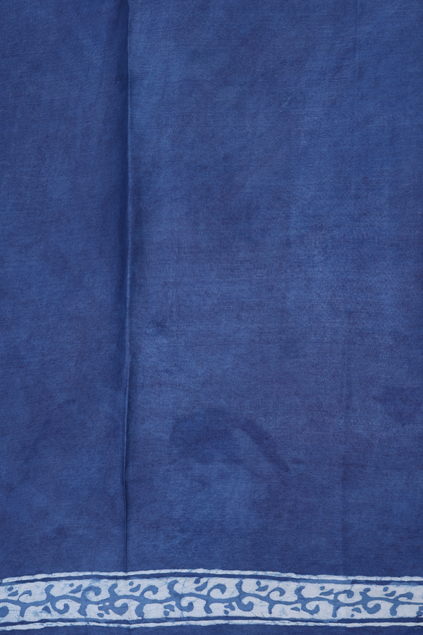 Tussar Silk Saree In Berry Blue With Printed Design