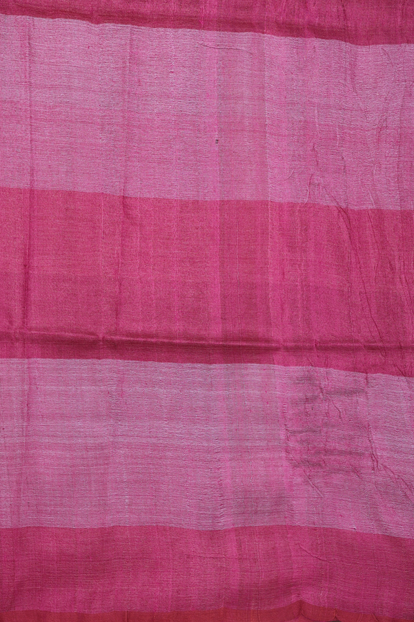 Tussar Silk Saree In Berry Purple With Stripes Design