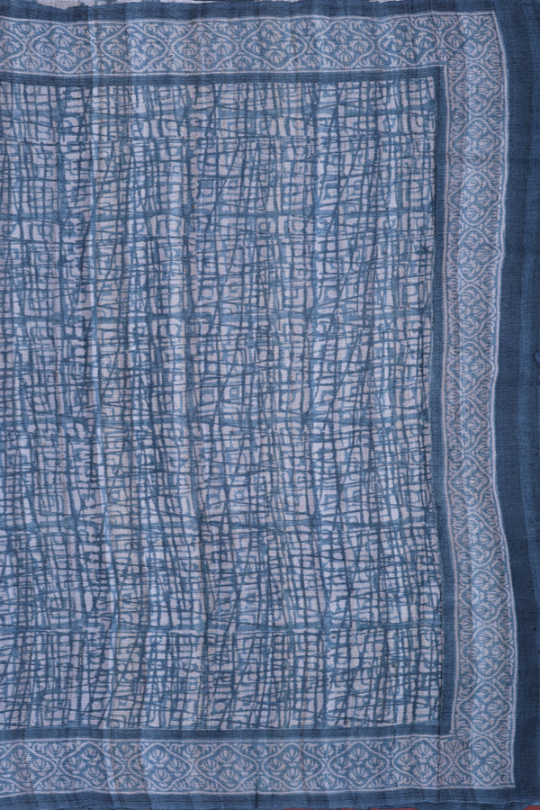 Tussar Silk Saree In Blue With Allover Design