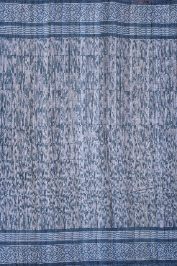 Tussar Silk Saree In Blue With Allover Design