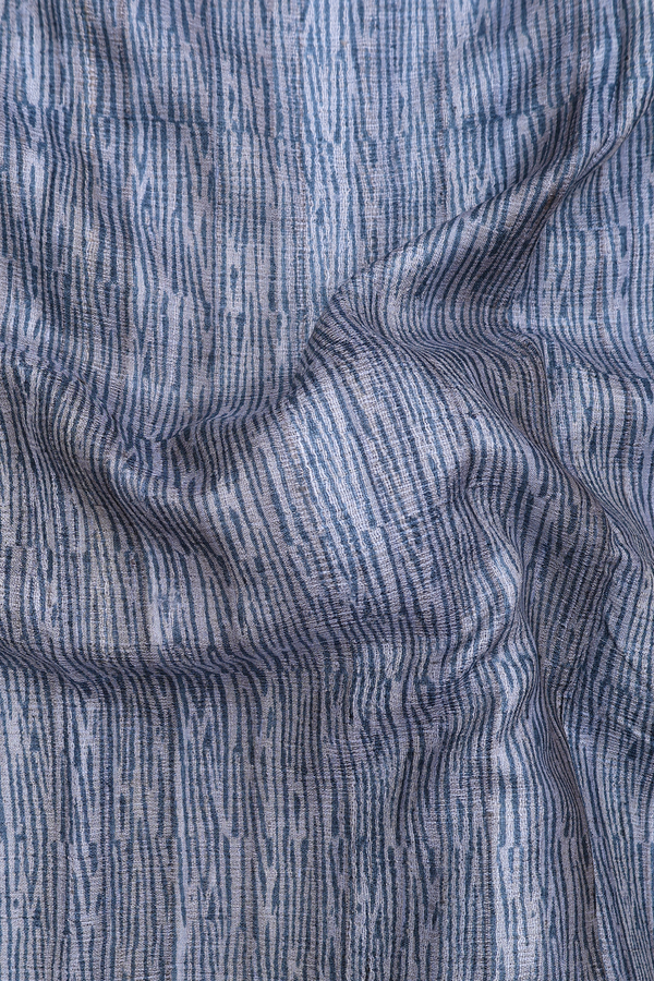 Tussar Silk Saree In Blue With Allover Design