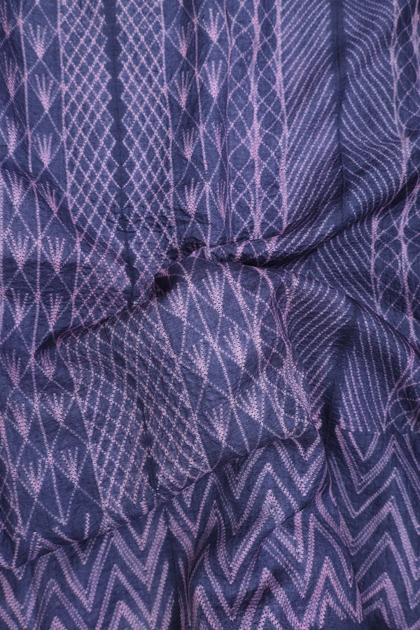 Tussar Silk Saree In Blue With Allover Design