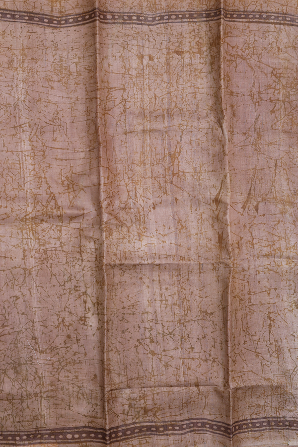 Tussar Silk Saree In Brown With Printed Design